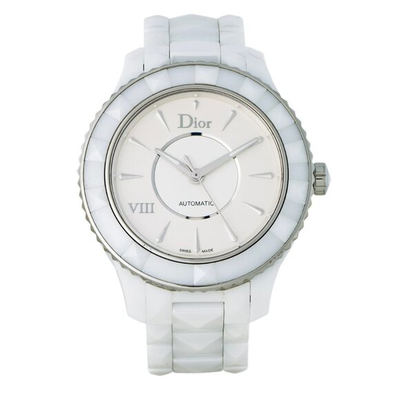 Christian Dior White Butterfly Clasp 38mm Automatic Ladies Watch - Picture 1 of 4
